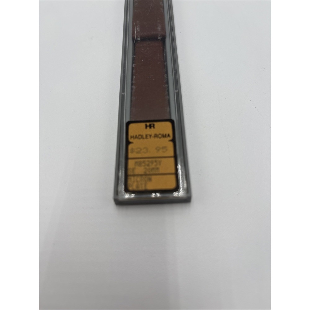 Vintage Hadley Roma Brown Leather Watch‎ Band 20mm New In Box Micron Plate - Picture 2 of 11